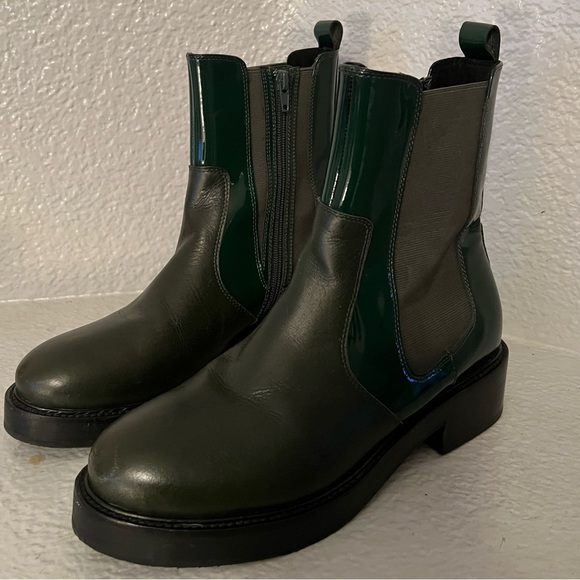 Jeffrey Campbell Edmond-Hi multi-leather green boots Size 9.5